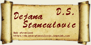 Dejana Stančulović vizit kartica